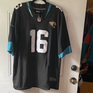 NFL Jacksonville Jaguars Black and Teal Jersey
